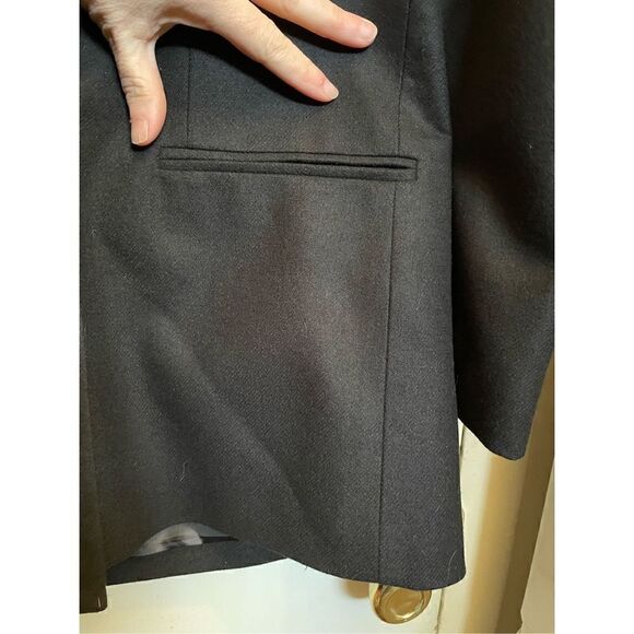 🔴 Vintage Requirements 100% Oversized Wool Blazer Black gold buttons size 18 - Picture 10 of 13